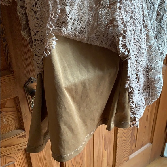 a’reve Lace Boho Tan Cold Shoulder Dress - Picture 8 of 15